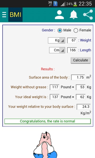 Perfect weight according to height - Preview 2