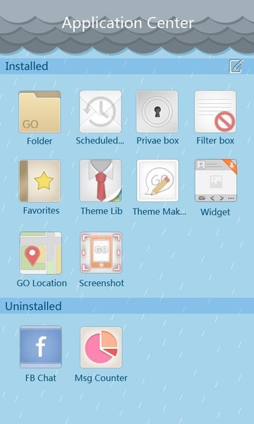 GO SMS Pro Rainy day Theme - Preview 1