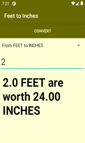 Feet to Inches converter - Preview 1