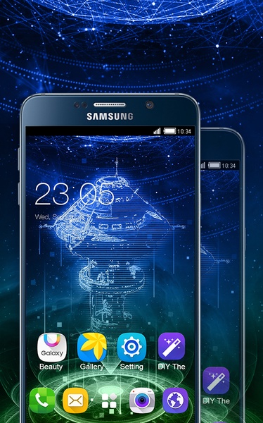 Laser Flashlight Cool Tech Theme: Neon Blue - Preview 2