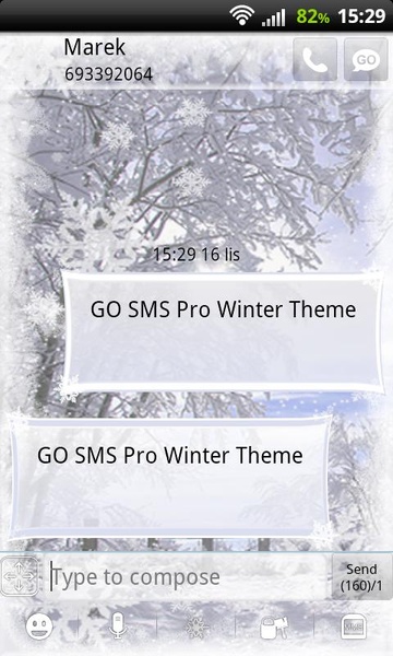 GO SMS Pro Winter Theme - Preview 1