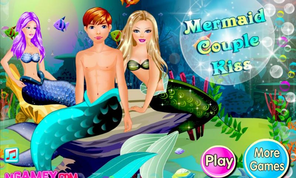 Mermaid Couple Kissing - Preview 5