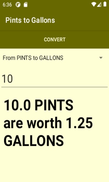Pints to Gallons converter - Preview 4