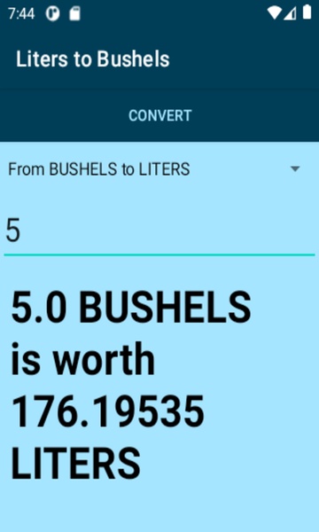 Liters to Bushels converter - Preview 1