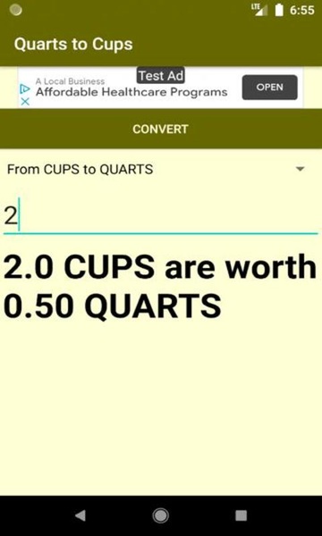 Quarts to Cups converter - Preview 2