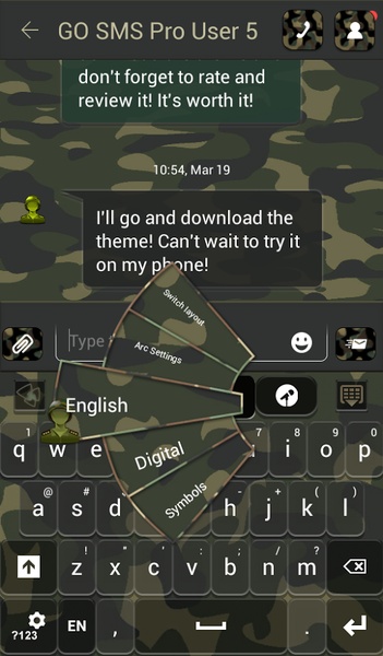 GO SMS Army Camouflage Theme - Preview 3