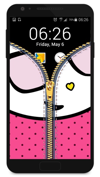 zipper lock screen - pink - Preview 1