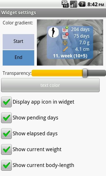 Pregnancy watcher widget - Preview 2