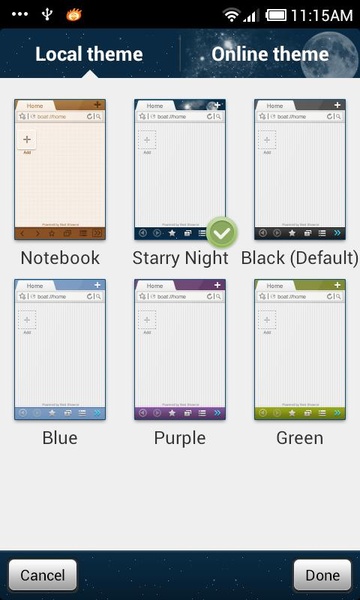Starry Night Boat Browser Theme - Preview 4