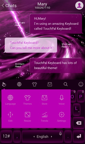 Neon Purple TouchPal Theme - Preview 1