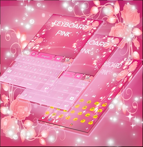 Pink Keyboard Rose Theme - Preview 4