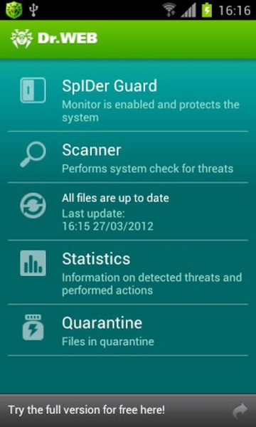 Dr.Web Anti-virus Light (free) - Preview 1