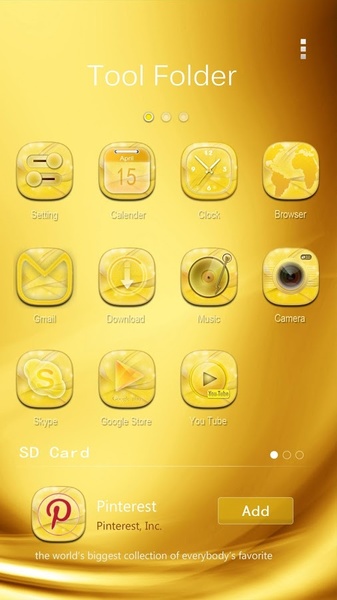 golden flavor GOLauncher EX Theme - Preview 3