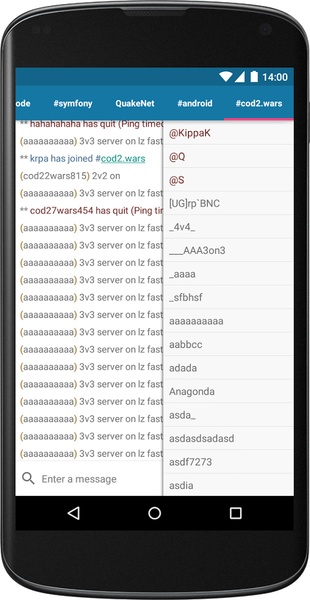 AndroIRC - Preview 2