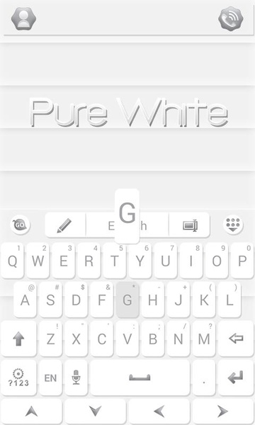 Pure White GO Keyboard Theme - Preview 5