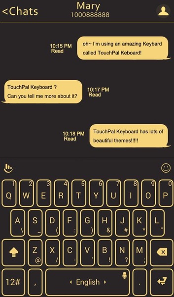 TouchPal SkinPack Black Gold - Preview 1