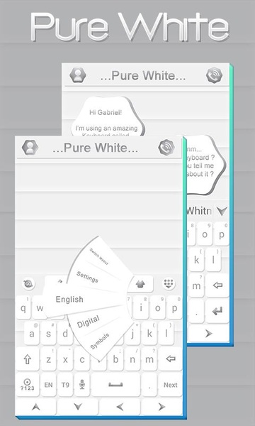 Pure White GO Keyboard Theme - Preview 6
