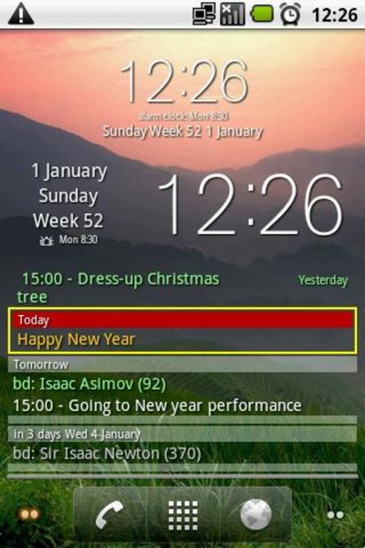 Clock and event widget (Free) - Preview 3