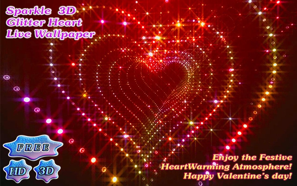 3D Sparkle Glitter Heart - Preview 1