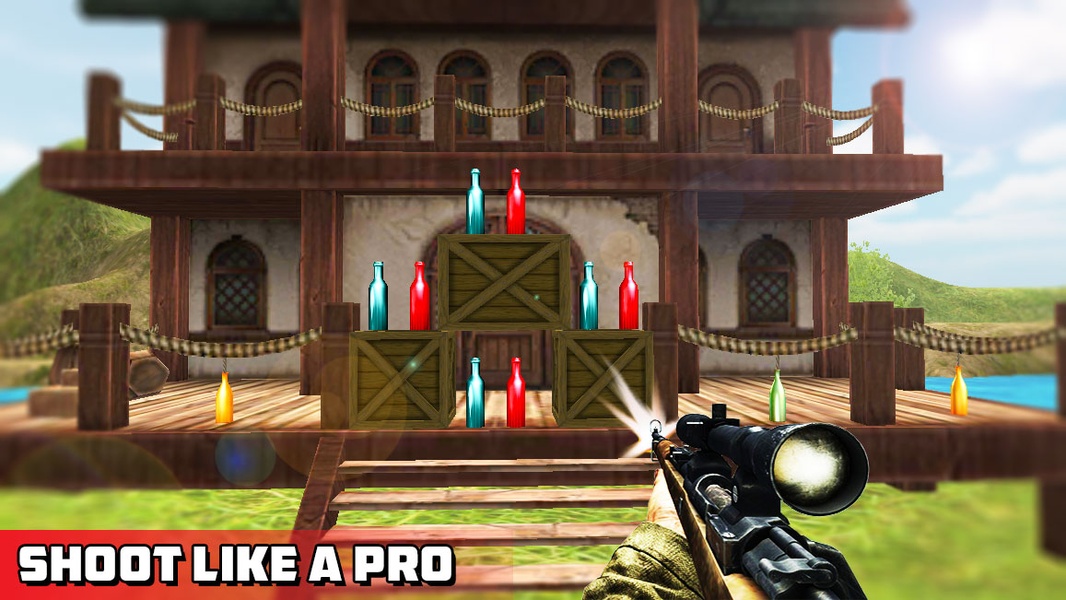 Expert Gun Bottle Shooter - Free Shooting 3D Game - Preview 2