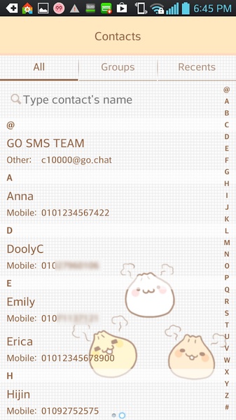 GO SMS Yummy(Dumpling) Theme - Preview 2