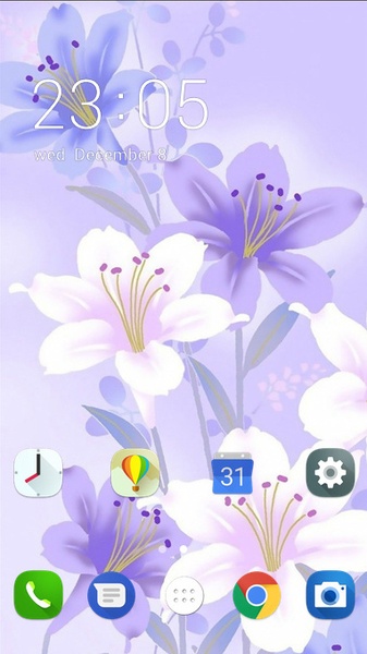 Purple beautiful flower theme for Galaxy - Preview 3