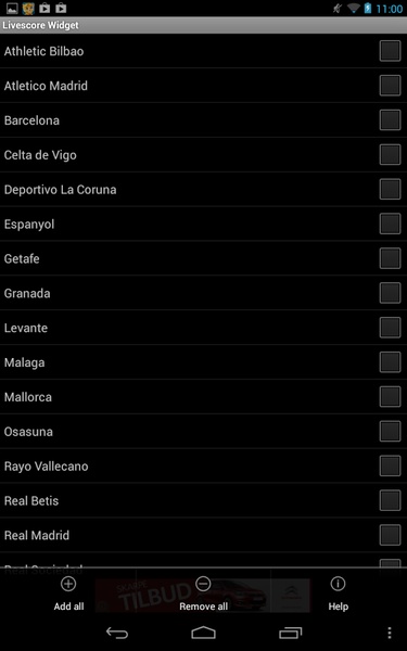 Livescore Widget - Preview 1