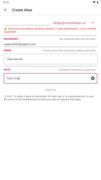 SimpleLogin - Preview 3