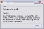 Firefox Environment Backup Extension screenshot 1