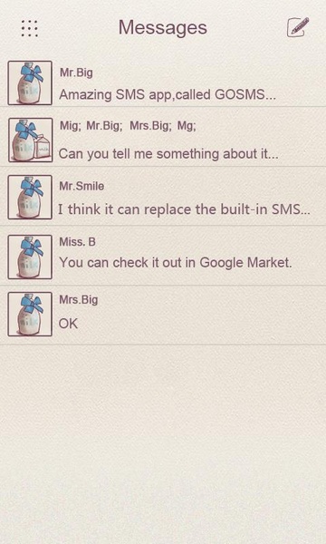 GOSMS ZMilk Theme - Preview 4