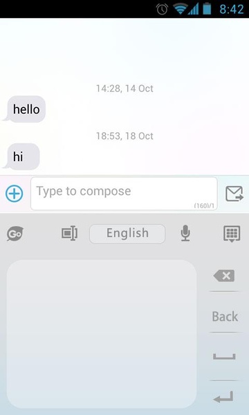 GO Keyboard Flat White Theme - Preview 3