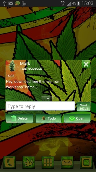 GO SMS Pro Theme marijuana - Preview 1