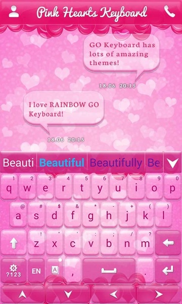 Pink Hearts Keyboard - Preview 3