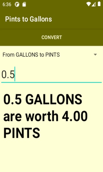 Pints to Gallons converter - Preview 1