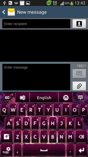 GO Keyboard Pink Black Theme - Preview 7