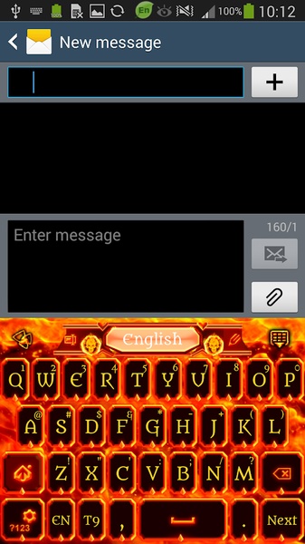 GO Keyboard Fire Skull Theme - Preview 1