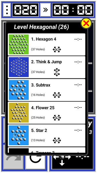 English Solitaire game jumping pegs into empty holes.