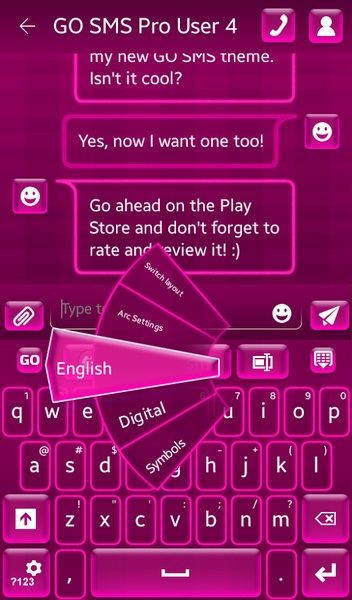 GO Keyboard Hot Pink Theme - Preview 7