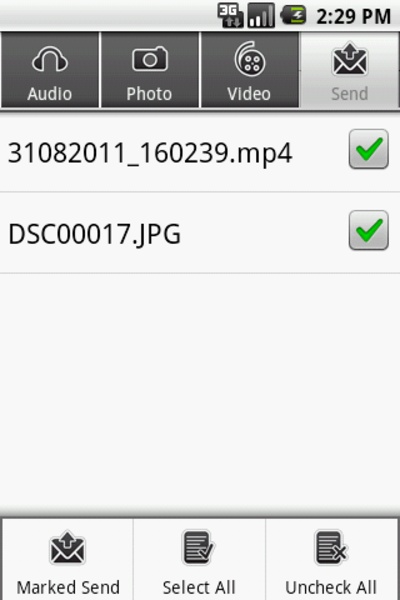 Audio, Photo, Video to E-Mail - Preview 1