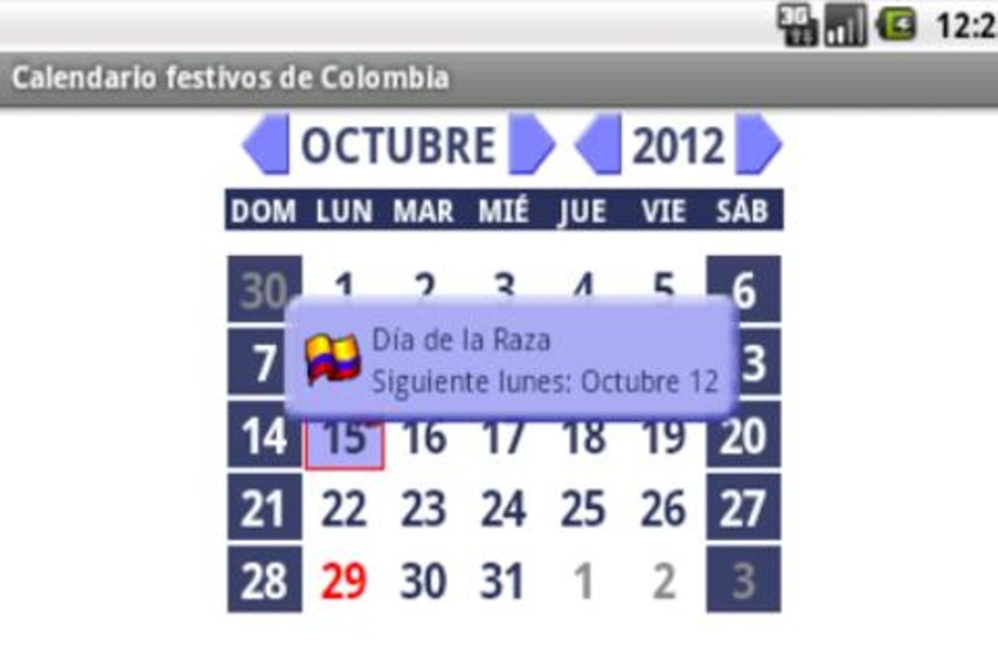 Calendario Festivos Colombia - Preview 1