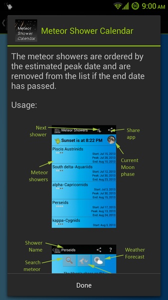 Meteor Shower Calendar - Preview 3