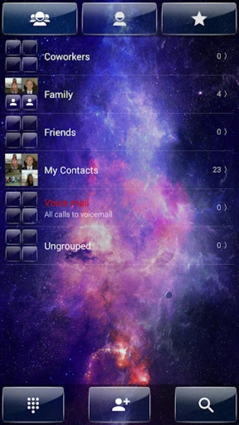 ExDialer Galaxy Glass theme - Preview 4