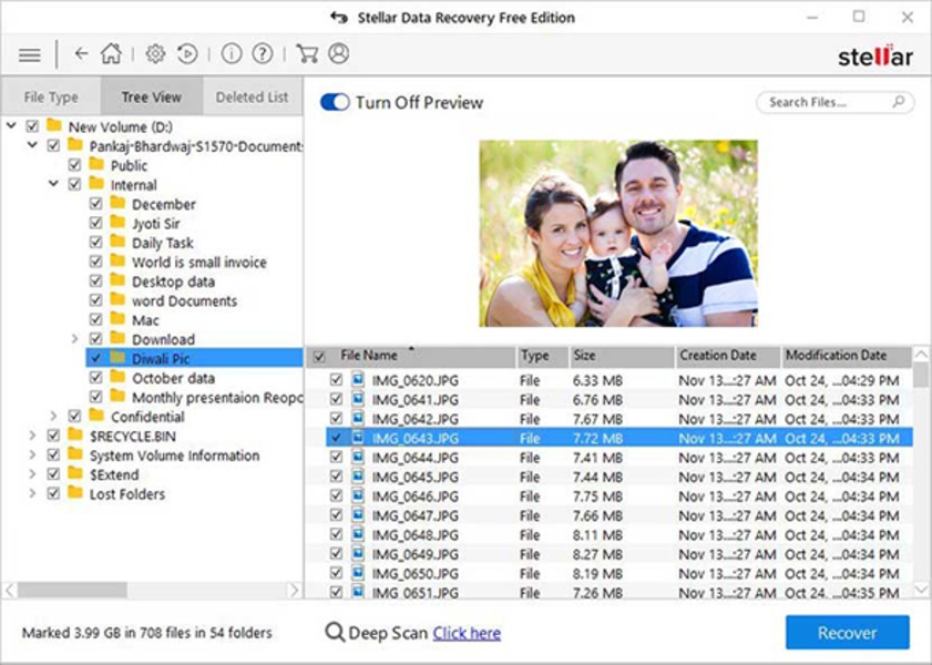 Stellar Data Recovery software restores your lost data