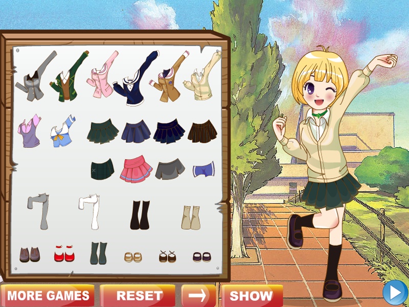 Anime school outlet dress up