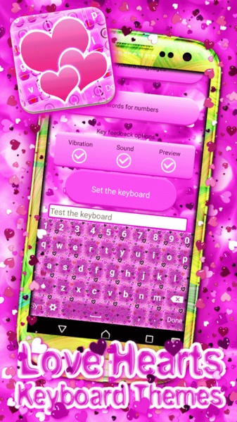 Love Hearts Keyboard Themes - Preview 2