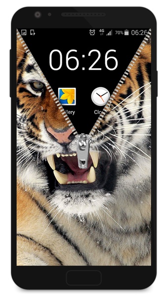 Zipper Lock Screen - Tiger - Preview 2