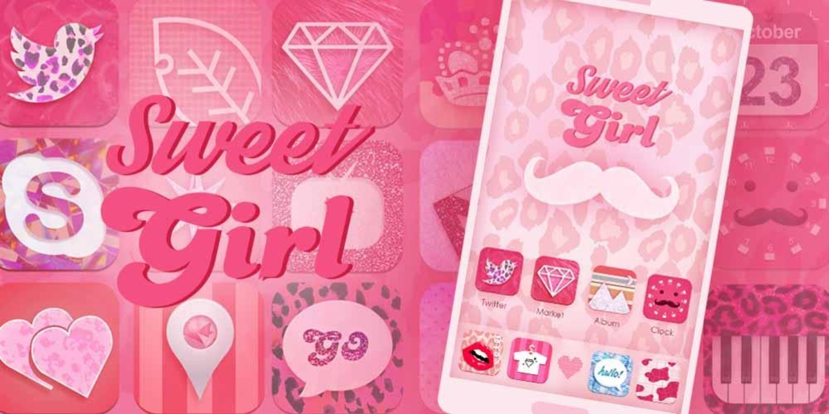 Sweet Girl GOLauncher EX Theme - Preview 1