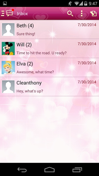 Handcent SMS Skin(Love) - Preview 8