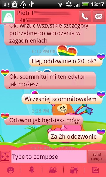 GO SMS Pro Rainbow Theme Free - Preview 3