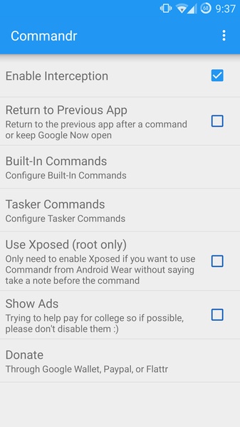 Commandr for Google Now - Preview 4
